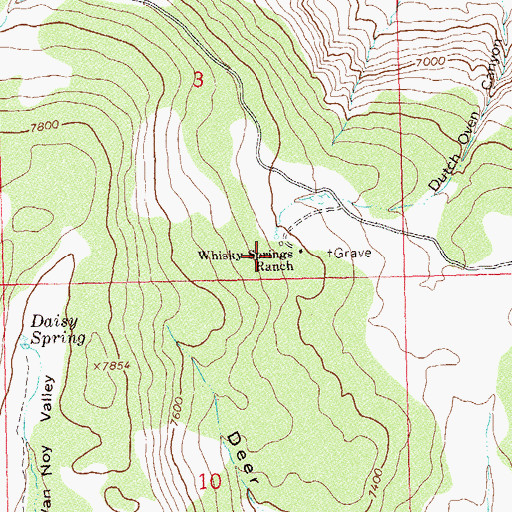 Topographic Map of Whiskey Springs Ranch, CO