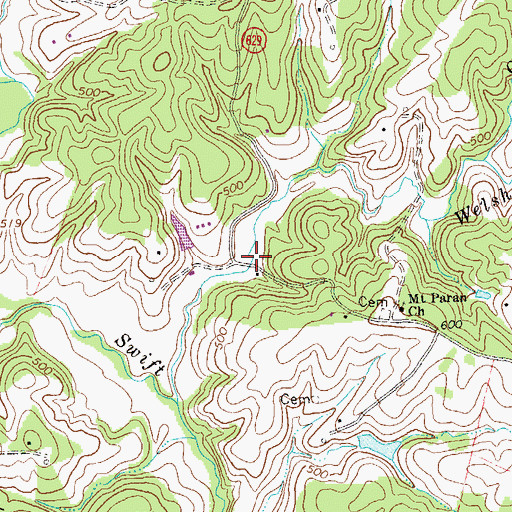 Topographic Map of Borneo Post Office (historical), VA
