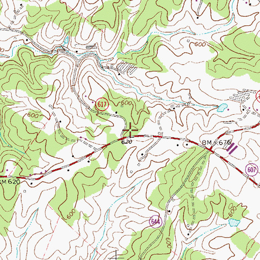 Topographic Map of Dunns Shop, VA