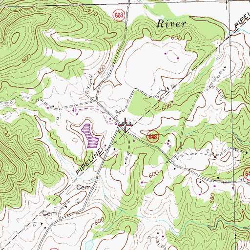Topographic Map of Early Grove School (historical), VA