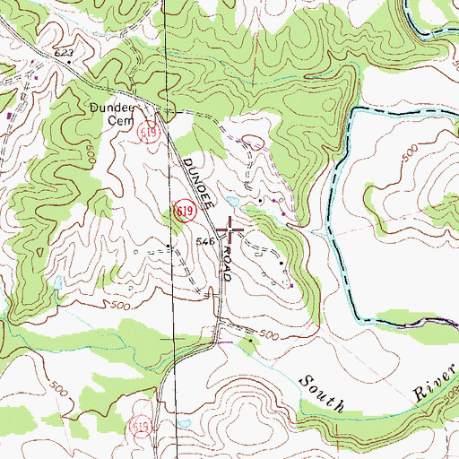 Topographic Map of Erald (historical), VA