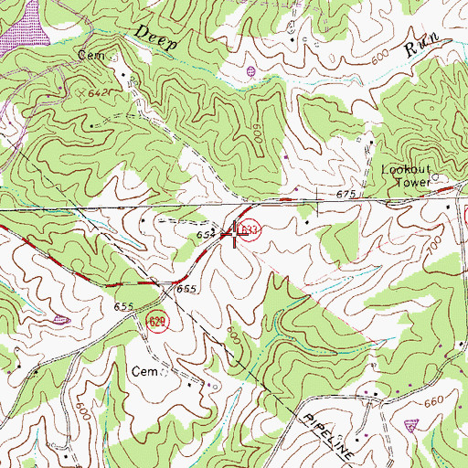 Topographic Map of Midway School (historical), VA
