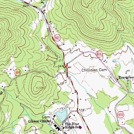 Topographic Map of Pirkey Post Office (historical), VA