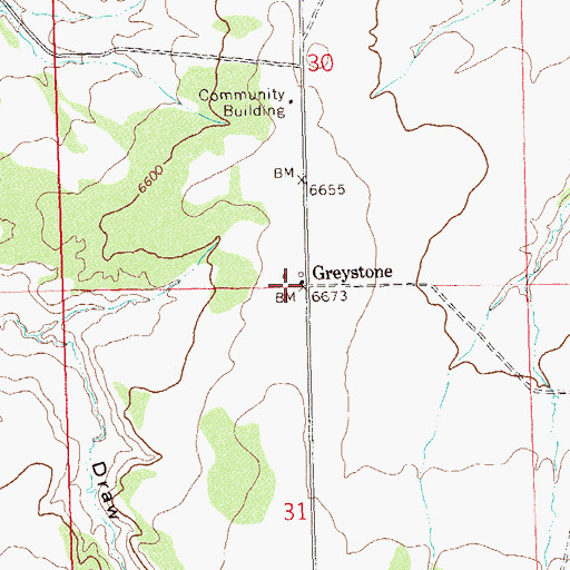 Topographic Map of Greystone, CO