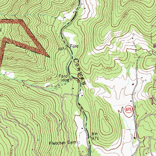 Topographic Map of Pocosin Creek, VA