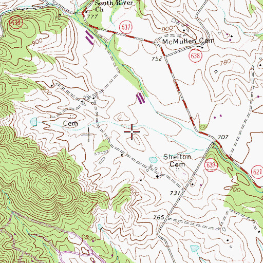 Topographic Map of Octonia Park, VA