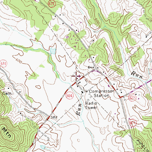 Topographic Map of Roudabush Post Office (historical), VA