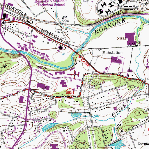 Topographic Map of Braeburn, VA