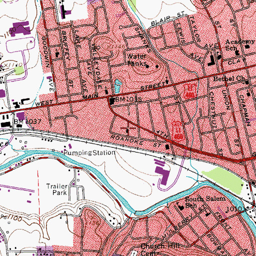 Topographic Map of Church of God, VA