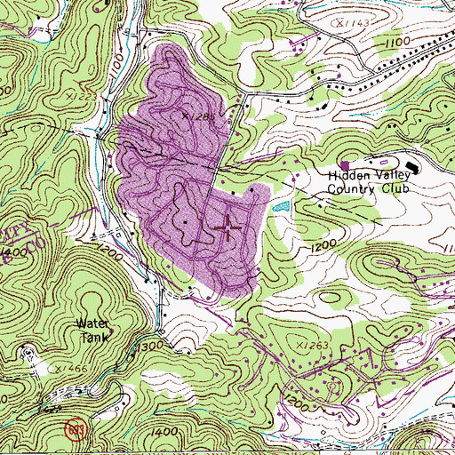 Topographic Map of Country Club Estates, VA