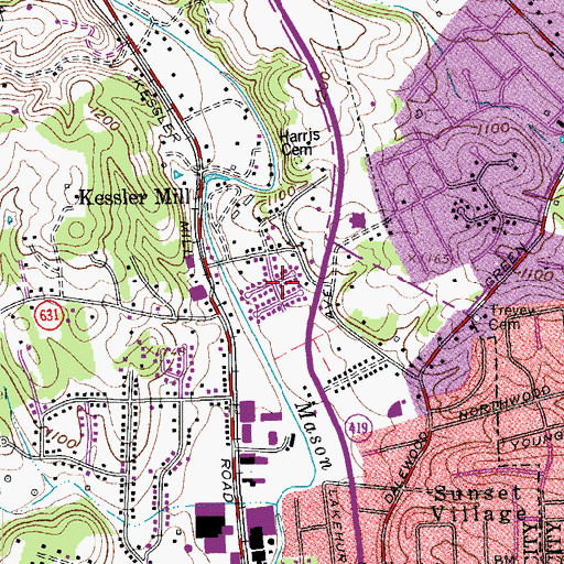 Topographic Map of Dale Court, VA