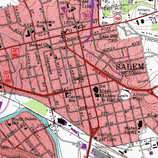 Topographic Map of Evangelical Methodist Church, VA