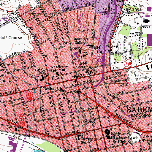 Topographic Map of Farris Tavern (historical), VA