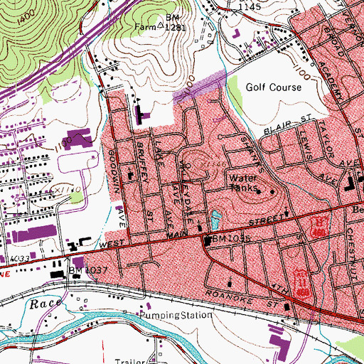 Topographic Map of Lake Spring, VA