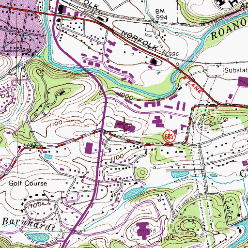 Topographic Map of LewisGale Medical Center, VA