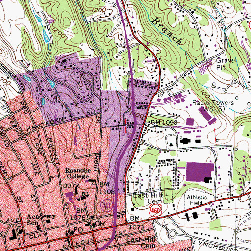 Topographic Map of Locust Grove Park, VA