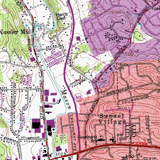 Topographic Map of Meadowview, VA