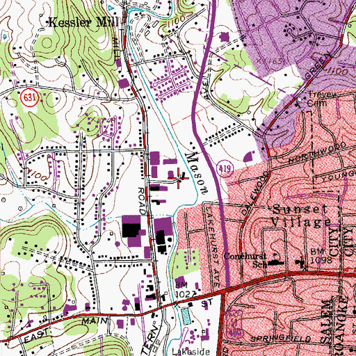 Topographic Map of Mill Road Park, VA