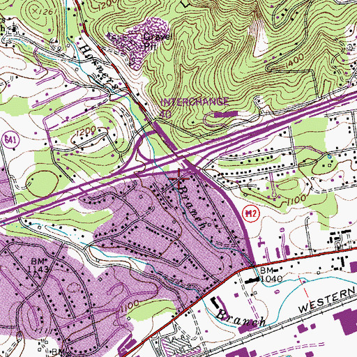 Topographic Map of Mitchell, VA