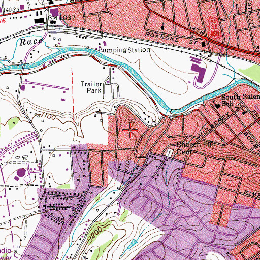 Topographic Map of Mountain View, VA