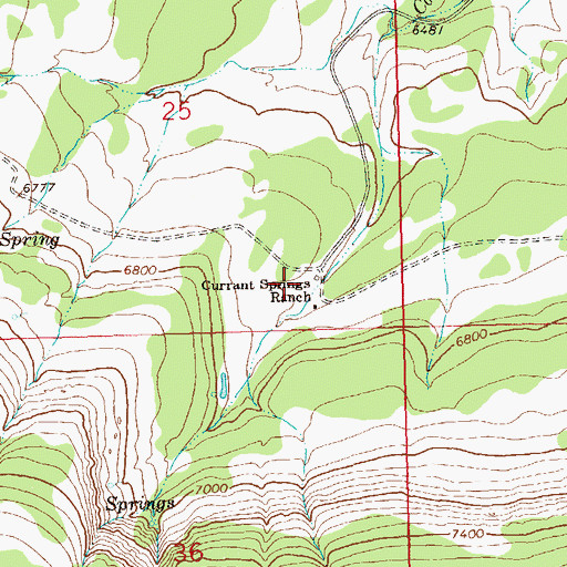 Topographic Map of Currant Springs Ranch, CO