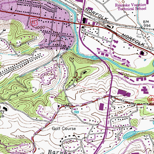 Topographic Map of Ridgewood Farm, VA