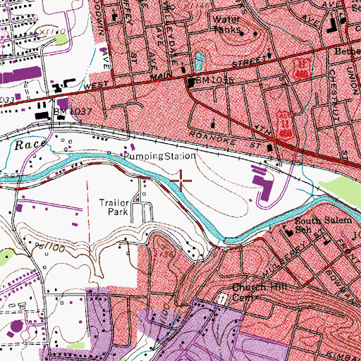 Topographic Map of Spring Lake Branch, VA