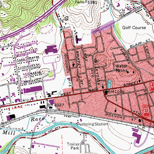Topographic Map of Westfield, VA