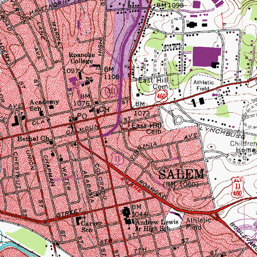 Topographic Map of Whitefield, VA