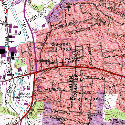 Topographic Map of Tabernacle Baptist Church, VA