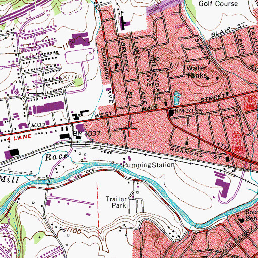 Topographic Map of Lake Spring Land, VA