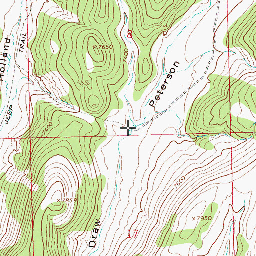 Topographic Map of Peterson Valley, CO