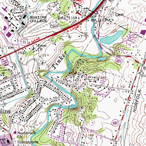 Topographic Map of Ardmore, VA