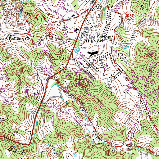 Topographic Map of Arlington Forest, VA