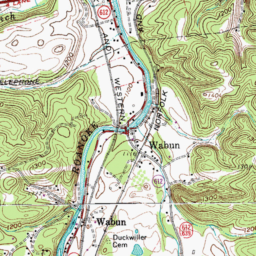 Topographic Map of Bend Ford, VA