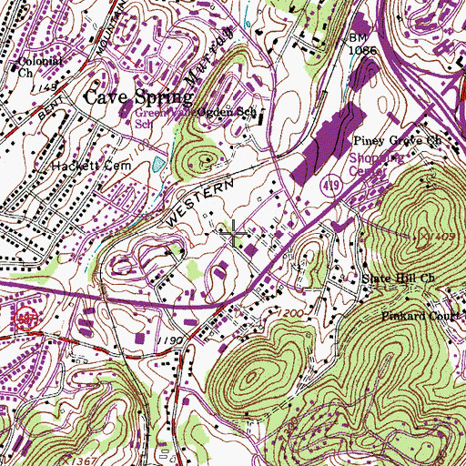 Topographic Map of Beulah Heights, VA