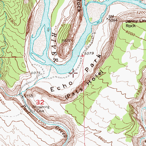 Topographic Map of Echo Park, CO