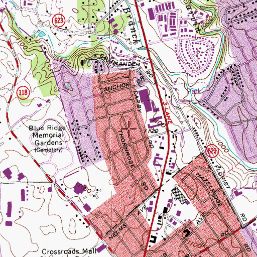 Topographic Map of Boxley Hill, VA