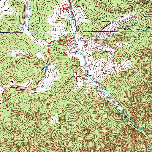 Topographic Map of Boxwood Hills, VA
