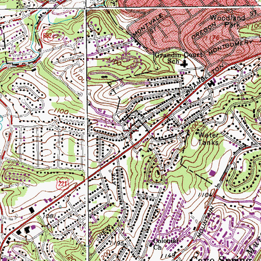 Topographic Map of Brambleton Court, VA