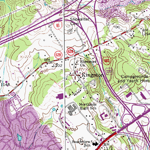 Topographic Map of Brax-Han Court, VA