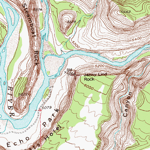 Topographic Map of Jenny Lind Rock, CO