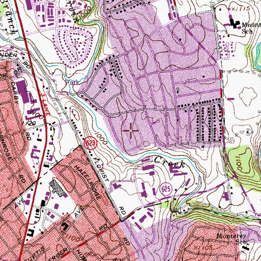 Topographic Map of Brookside, VA