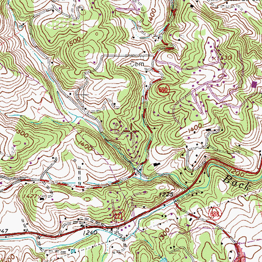 Topographic Map of Brookwood, VA