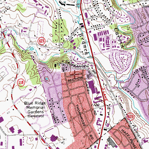 Topographic Map of Captains Grove, VA
