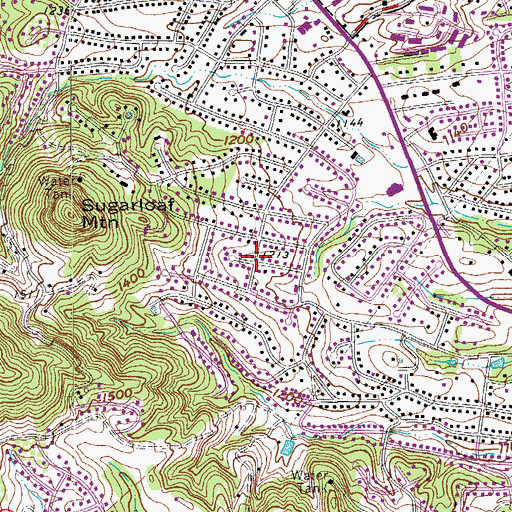Topographic Map of Castle Rock, VA