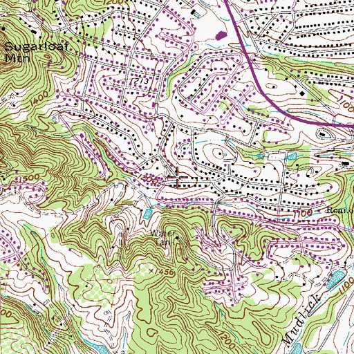 Topographic Map of Castle Rock Farms, VA