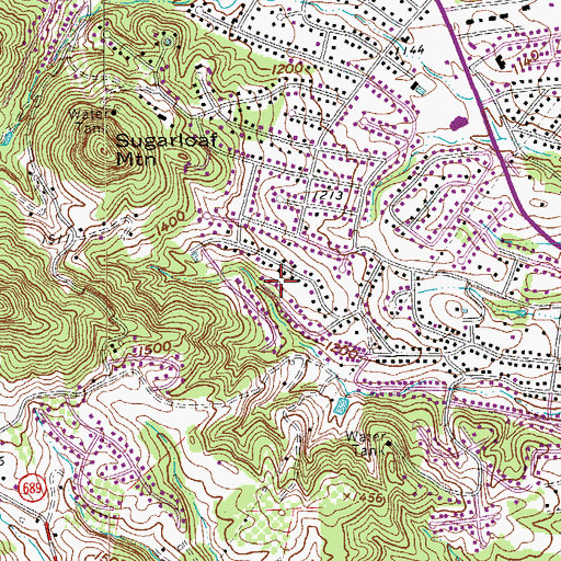 Topographic Map of Castle Rock West, VA