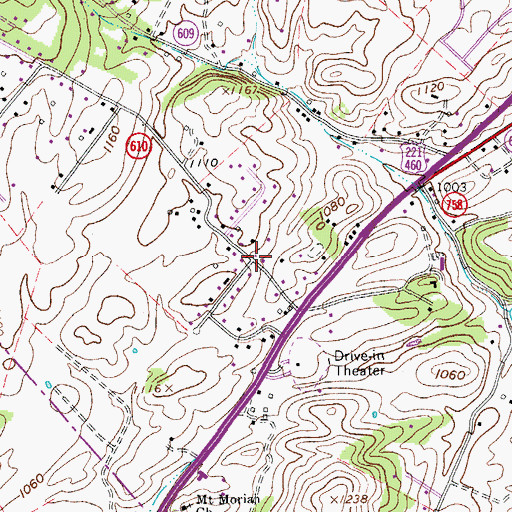 Topographic Map of Colonial Trail, VA