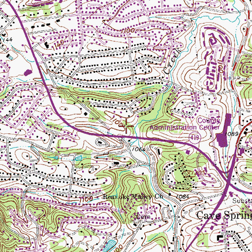 Topographic Map of Colonnade Corporate Center, VA